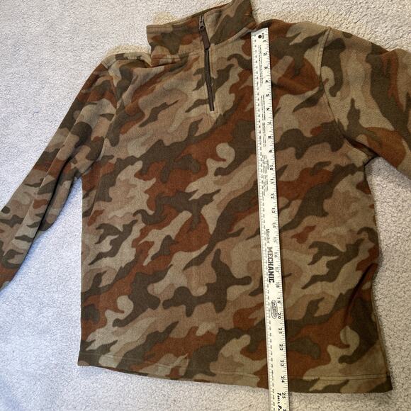 Starter Mens Quarter Zip Fleece Jacket Camouflage Outdoor Hiking Size Medium - Picture 6 of 9